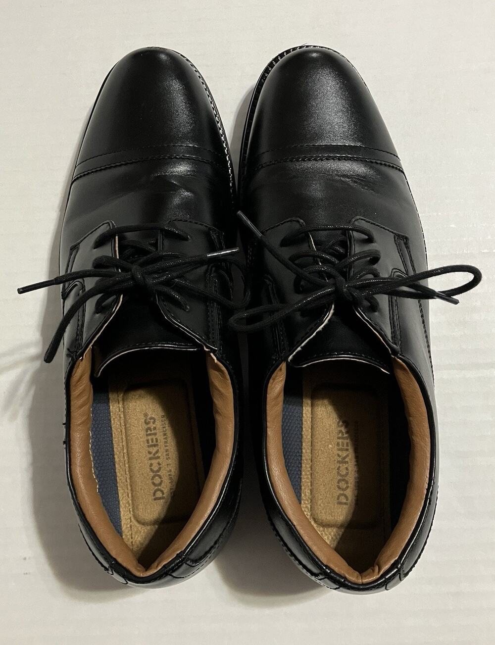 Mens Dockers Garfield Cap-Toe Oxford Dress Shoes Lace-up Black US Size 8